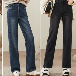 Fleece-Lined Blue Women's Jeans